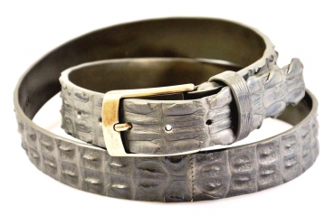 belts&more Krokodil Gürtel- Croc grau