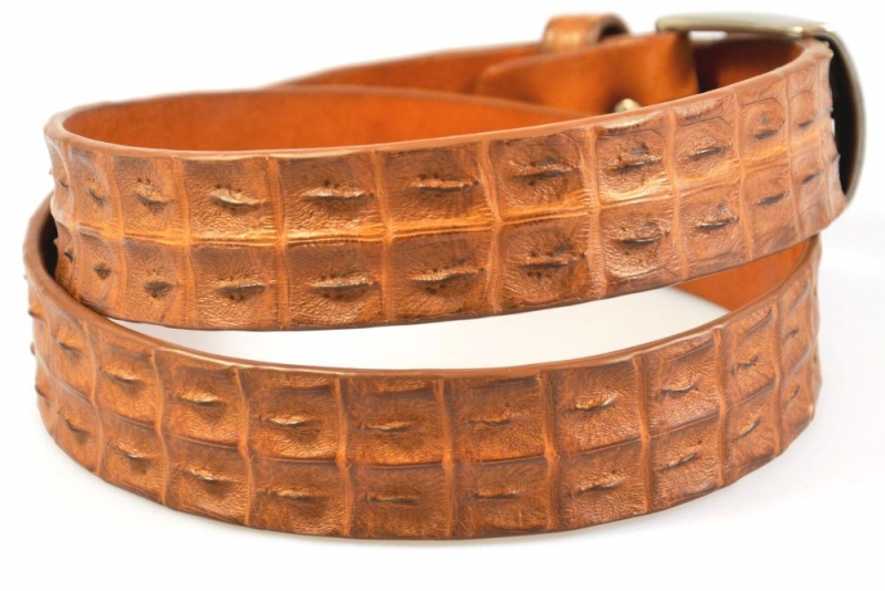 belts&more Krokodil Gürtel- Croc Cognac